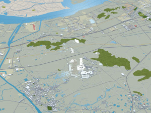 Zhenjiang city Jiangsu China 65km 3D Model