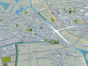 Zhenjiang city Jiangsu China 65km 3D Model