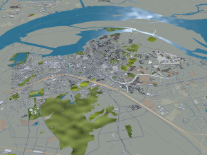 Zhenjiang city Jiangsu China 65km 3D Model