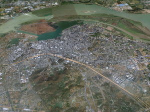 Zhenjiang city Jiangsu China 65km 3D Model
