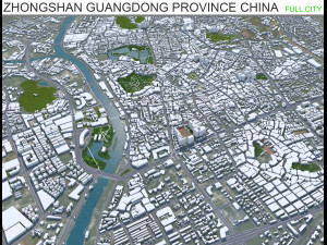 Zhongshan Guangdong Province China city 80km 3D Model