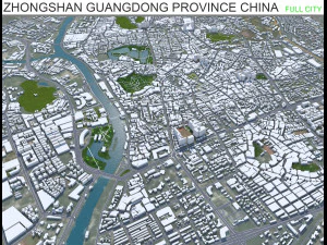 中国広東省中山市 80km 3Dモデル