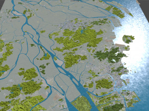 Zhongshan Guangdong Province China city 80km Model 3D