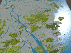 Zhongshan Guangdong Province China city 80km 3D Model