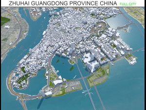 Zhuhai Guangdong Province city China 70km Modelo 3D