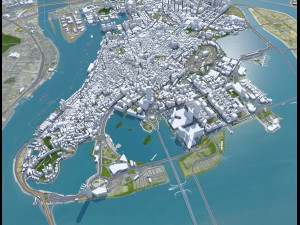 Zhuhai Guangdong Province city China 70km Modello 3D