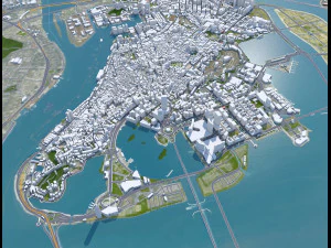 Zhuhai Guangdong Province city China 70km 3D Model