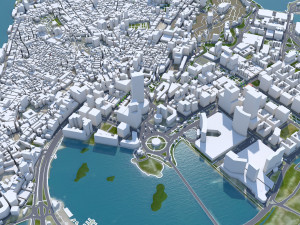 Zhuhai Guangdong Province city China 70km Modello 3D