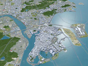 Zhuhai Guangdong Province city China 70km 3D Model