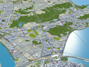 Zhuhai Guangdong Province city China 70km Modello 3D