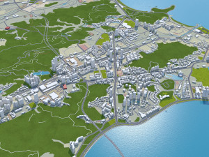 Zhuhai Guangdong Province city China 70km Modello 3D