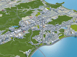 Zhuhai Guangdong Province city China 70km 3D Model