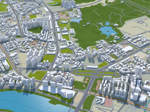 Zhuhai Guangdong Province city China 70km Modello 3D