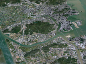 Zhuhai Guangdong Province city China 70km Modello 3D