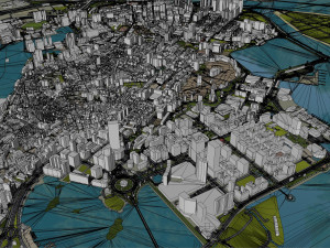 Zhuhai Guangdong Province city China 70km Modello 3D