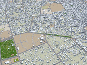 Al Hofuf city Saudi Arabia 30km 3D Model