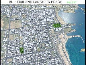 Al Jubail and Fanateer Beach Saudi Arabia 60km 3D Model