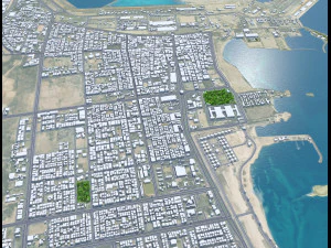 Al Jubail and Fanateer Beach Saudi Arabia 60km 3D Model