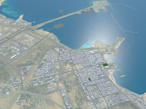 Al Jubail and Fanateer Beach Saudi Arabia 60km 3D Model