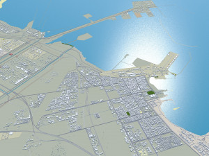 Al Jubail and Fanateer Beach Saudi Arabia 60km 3D 모델