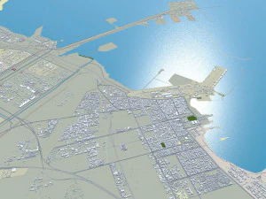 Al Jubail and Fanateer Beach Saudi Arabia 60km 3D Model