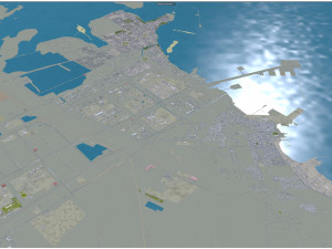 Al Jubail and Fanateer Beach Saudi Arabia 60km 3D 모델