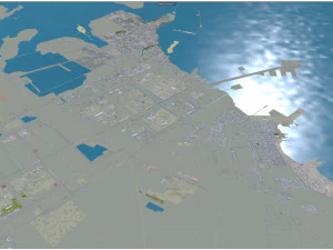 Al Jubail and Fanateer Beach Saudi Arabia 60km 3D Model