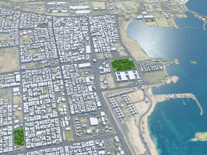 Al Jubail and Fanateer Beach Saudi Arabia 60km 3D Model