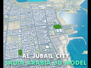 Al Jubail and Fanateer Beach Saudi Arabia 60km 3D Model