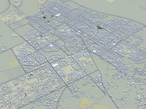 Al Qurayyat city Saudi Arabia 30km 3D Model