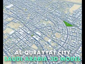 Al Qurayyat city Saudi Arabia 30km 3D Model