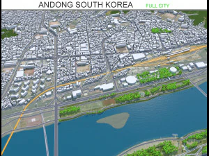Andong Corea del Sur 30 km Modelo 3D
