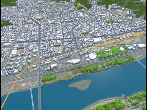 Andong South Korea 30km 3D Model