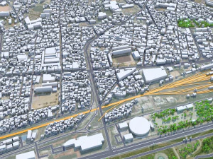 Andong South Korea 30km 3D Model