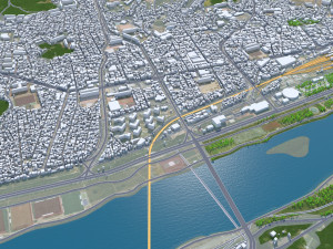 Andong South Korea 30km 3Dモデル