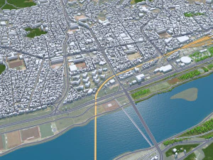 Andong South Korea 30km 3D Model