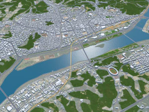 Andong South Korea 30km 3D Model