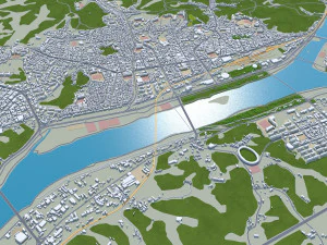 Andong South Korea 30km 3D Model