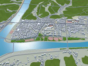 Andong South Korea 30km 3D Model