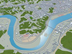 Andong South Korea 30km 3D Model