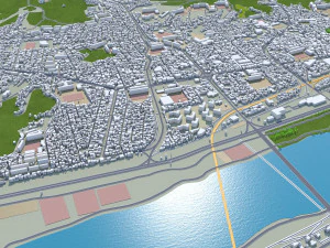 Andong South Korea 30km 3D Model