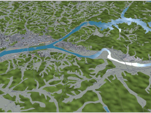 Andong South Korea 30km 3Dモデル