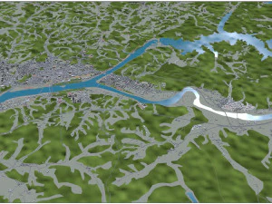 Andong South Korea 30km 3D Model