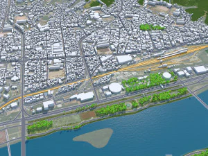 Andong South Korea 30km 3D Model