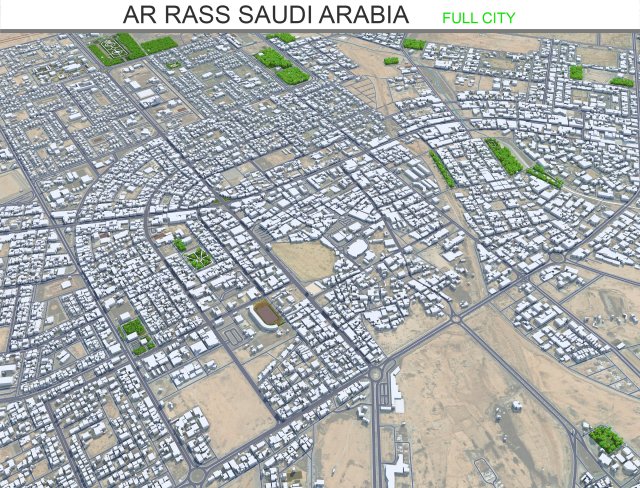 Ar Rass city Saudi Arabia 35km Modelo 3D .c4d .max .obj .3ds .fbx .stl .blend 
