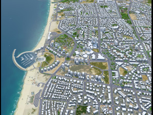 Ashdod city Israel 20km 3D मॉडल