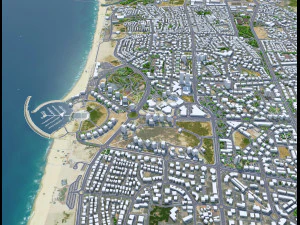 Ashdod city Israel 20km 3D Model