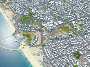 Ashdod city Israel 20km 3D Model