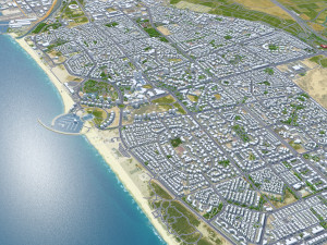 Ashdod city Israel 20km 3D मॉडल