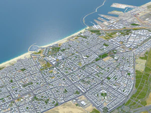 Ashdod city Israel 20km 3D Model